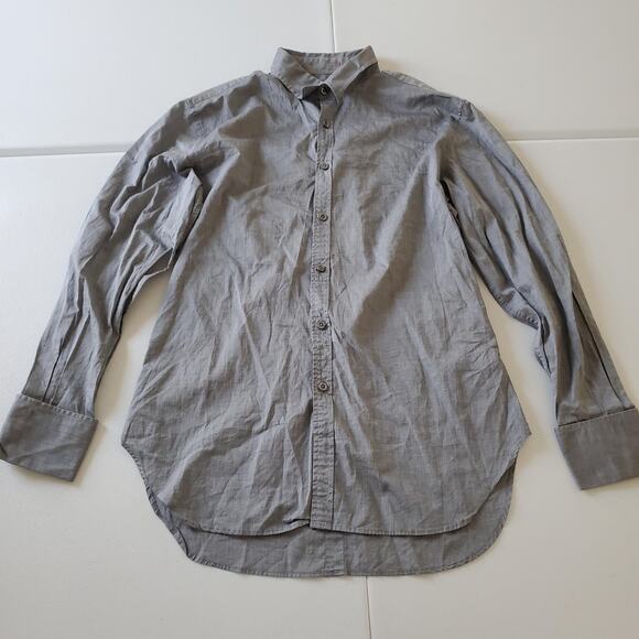 Paul Smith Shirt Mens Medium Gray Button Up Long Sleeve Made In Portugal Cotton - Picture 1 of 8